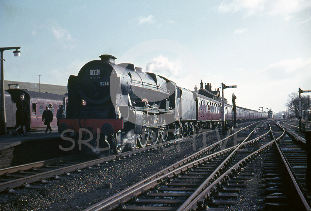 46115 'Scots Guardsman' at Hellifield with the RCTS Rebuilt Scot rail tour 13th February 1965 SRL No 247 