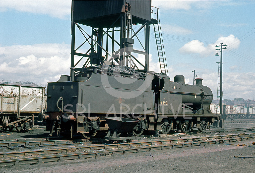 4F Class No 43981 at Carlisle Kingmoor depot 12th July 1964. A lovely three quarter rear view shot of these elegant Fowler locomotives SRL No 720