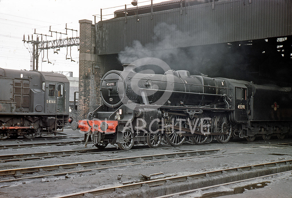 A superb portrait shot of 45391 outside the shed building at Manchester Patricroft in 1966 SRL No 926 