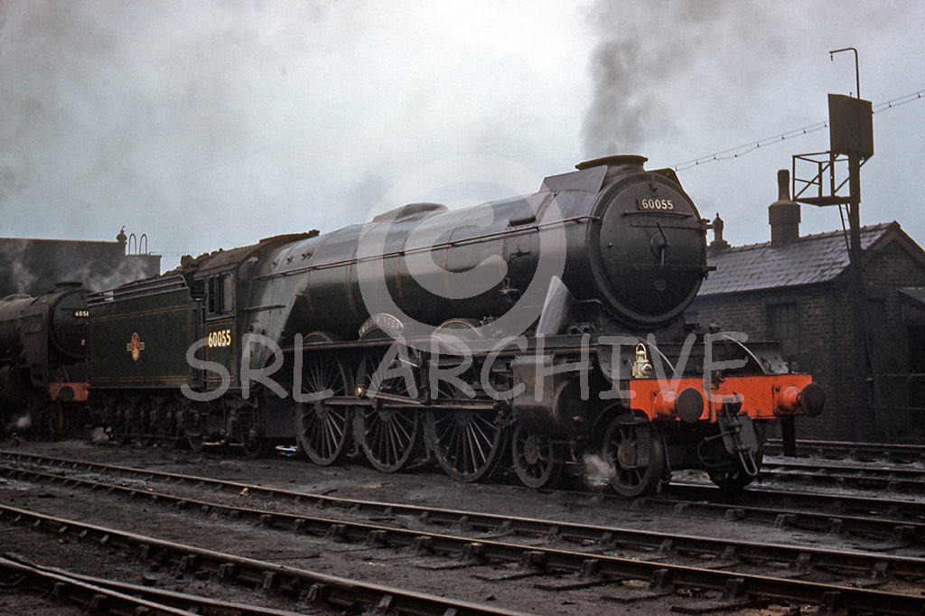 60055 'Woolwinder' at Top Shed with the small wing deflectors in 1960 SRL No 36 