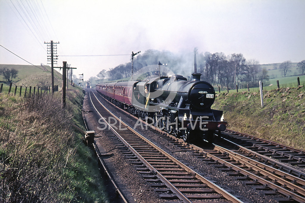45593 Kolhapur at Grayrigg on the JRS The South Yorkshireman No 5 rail tour 30th April 1966 SRL No 1020