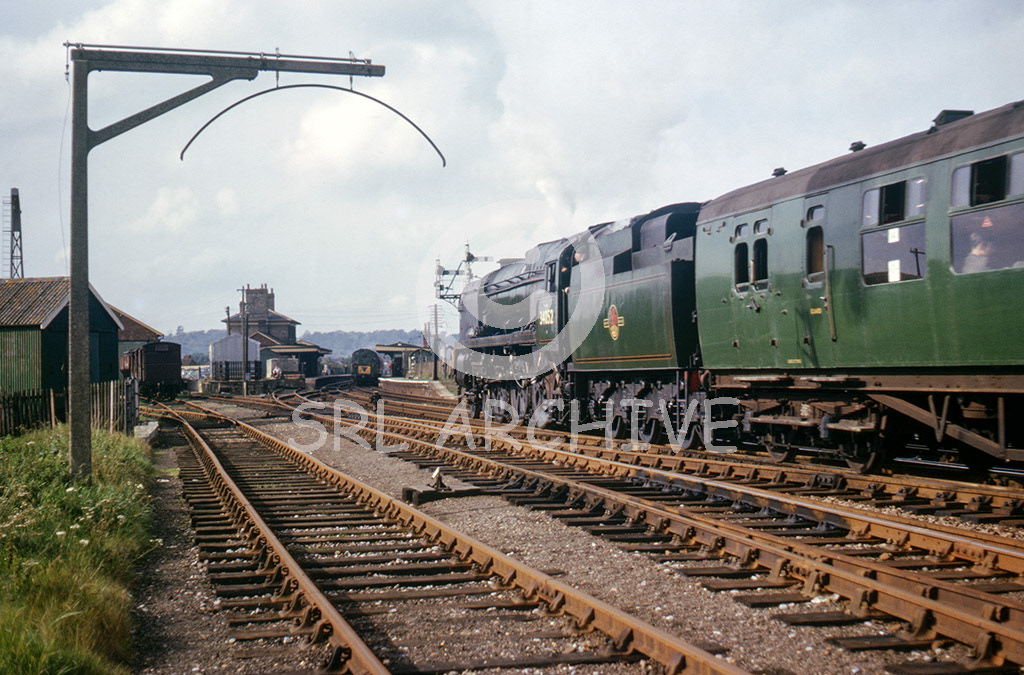 34052 'Lord Dowding' at Romsey with the Southern Counties Touring Society rail tour 9th October 1966 SRL No 1050 