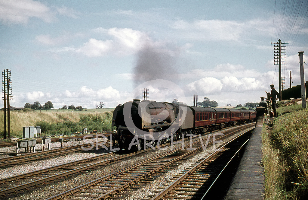 46229 Duchess of Hamilton at Norton Bridge north of Stafford Down express in 1961 SRL No 688 