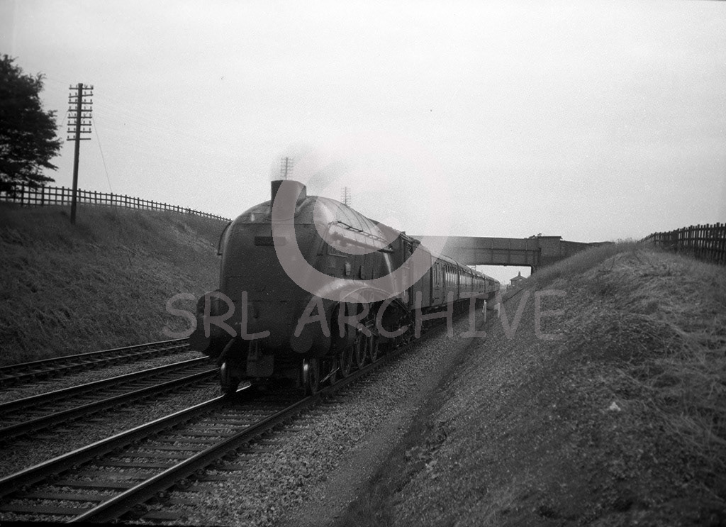 60007 'Sir Nigel Gresley' at Eaton Woods south of Retford no date SRL No 107 