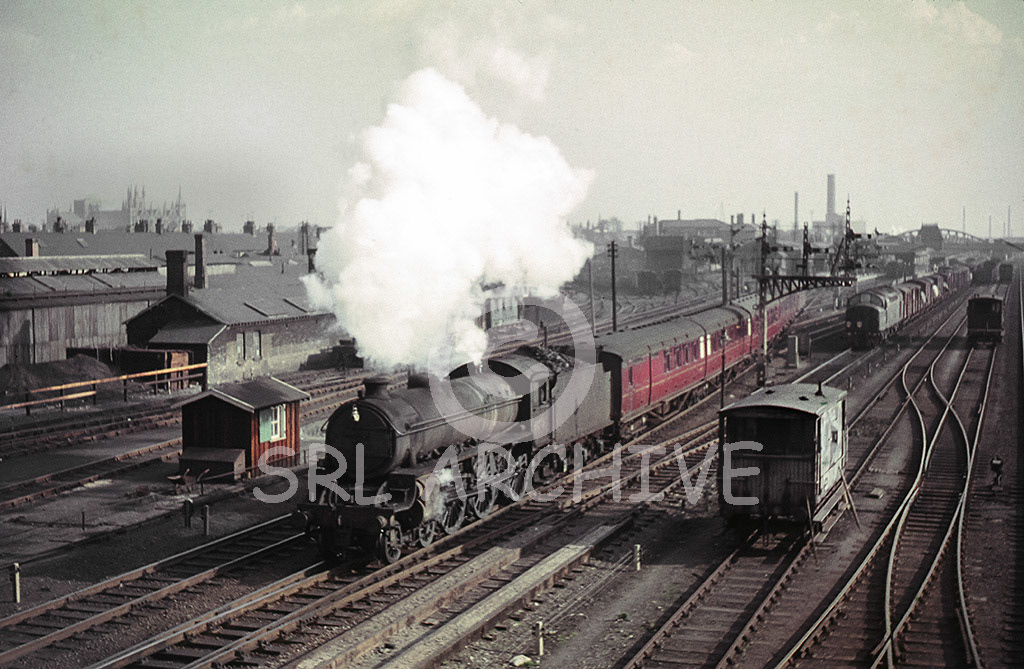 61075 works away from Peterborough North station maybe the 3.00pm to Boston 18th March 1961 SRL No 909 