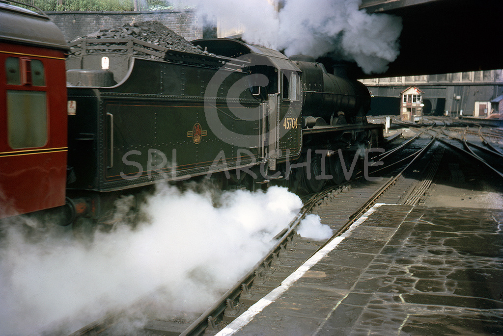 45704 Leviathan seen here with the Fowler tender departing from Birmingham New Street station in the summer of 1963 SRL No 755