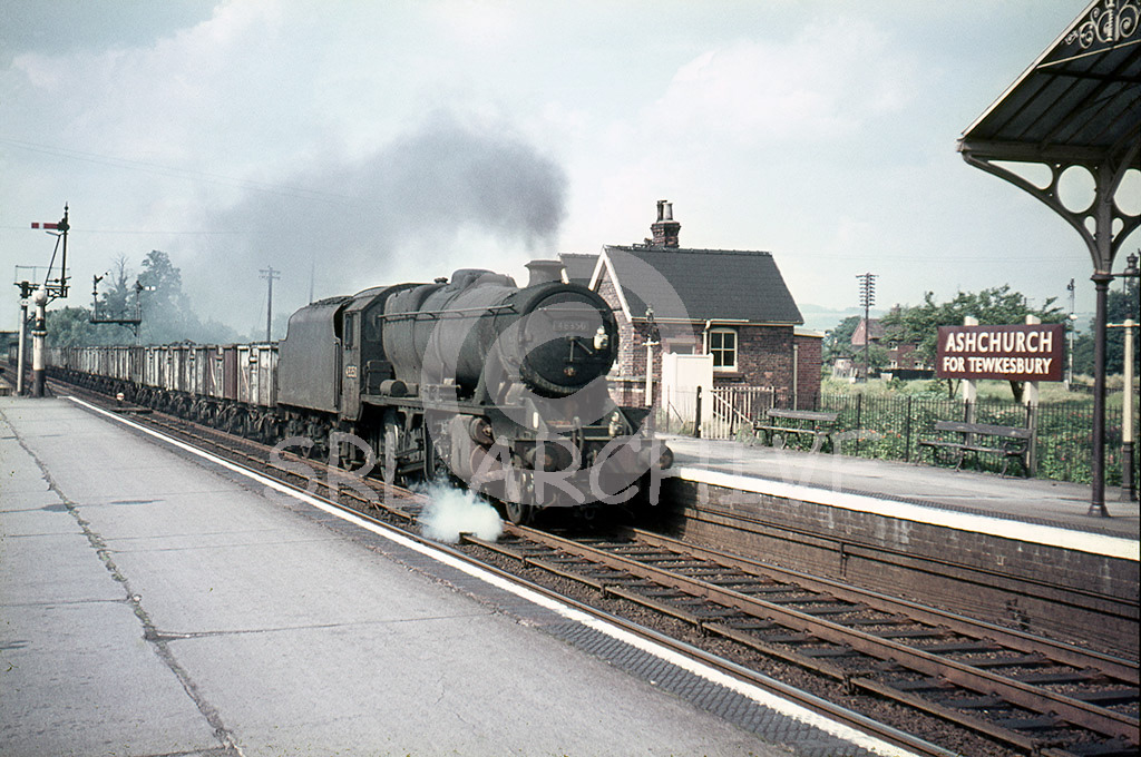 48350 with a coal train through Ashchurch for Twekesbury station heading south in 1963 SRL No 525 