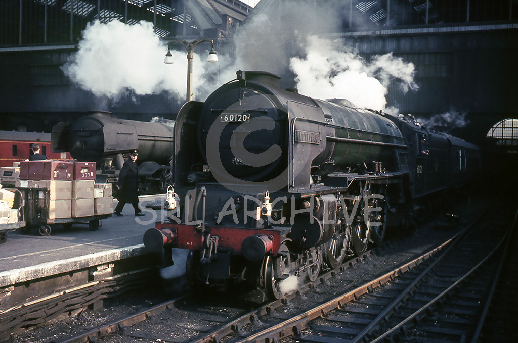 60120 'Kittiwake' waiting to depart from London Kings Cross with an express for Leeds 15th May 1963 SRL No 1102 