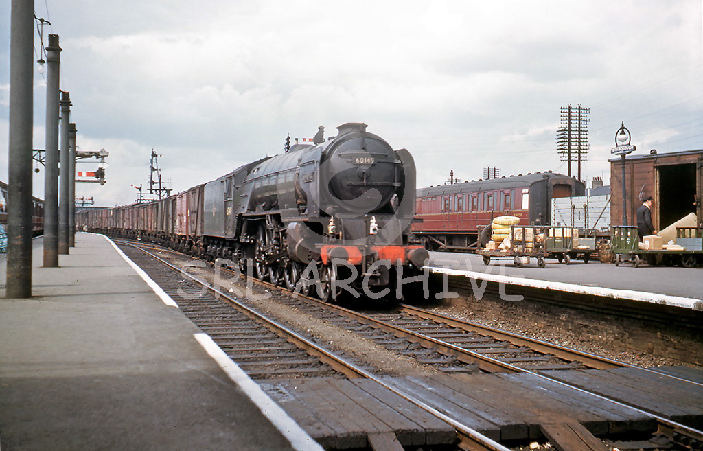 60149 'Amadis' maybe the 23.59 Inverkeithing-East Goods at Peterborough North heading south early 1960's SRL No 58 