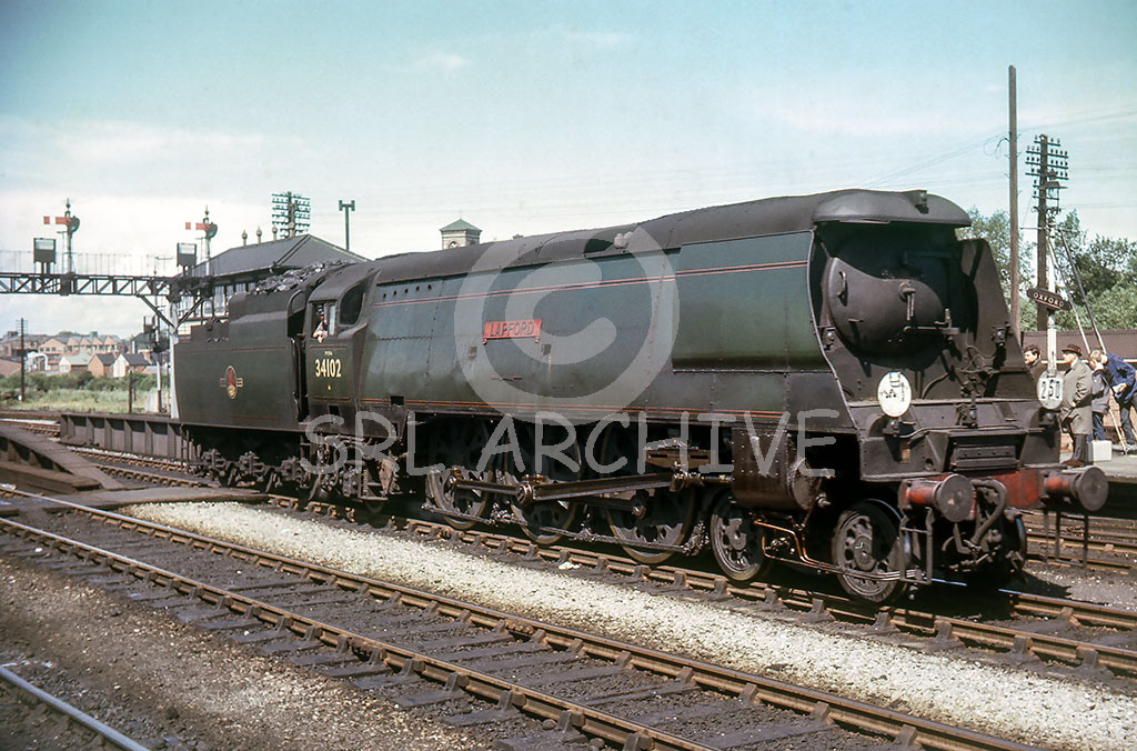 34102 'Lapford' at Oxford would work an inter-regional service later in the day July 1964 SRL No 1079 