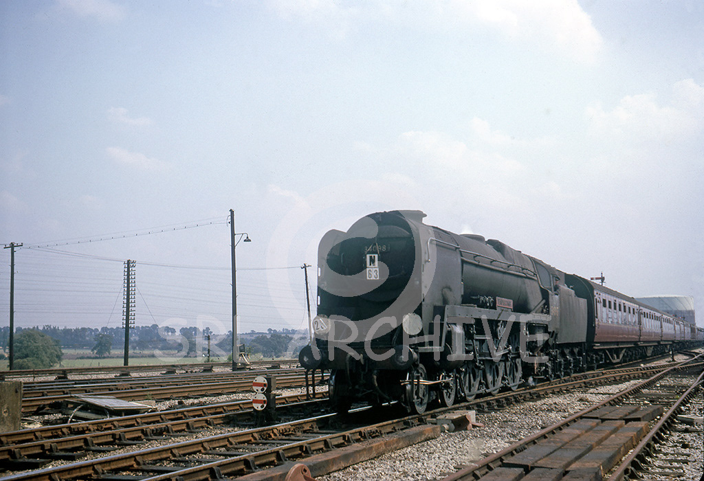 34098 'Templecombe' northbound on a Bournemouth inter-regional service September 1964 
