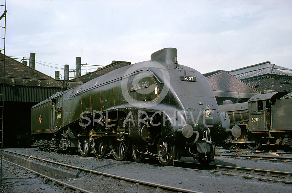 60021 'Wild Swan' outside Doncaster shed along side K1 Class No 62053 around 1962 Barry Collins/SRL No 960 