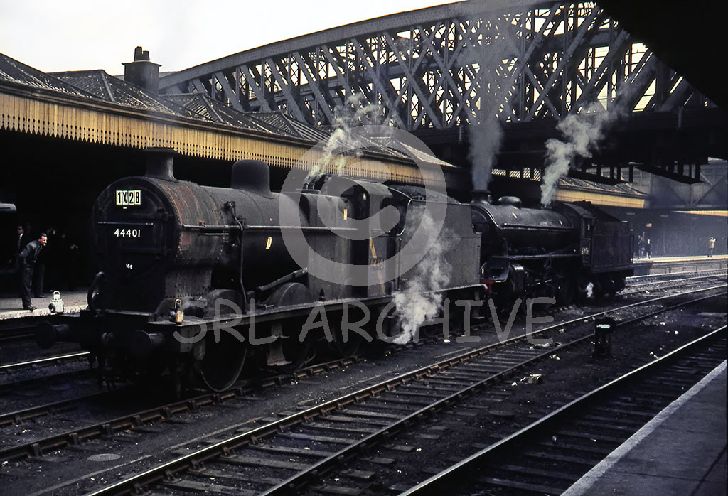 61406 at Nottingham Victoria station with 4F 44401 on the LCGB The Notts & Lincs rail tour 24th April 1965 SRL No 848 