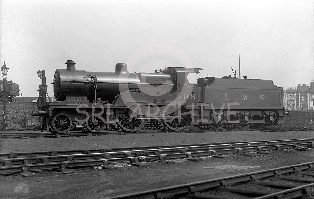 Fowler LMS 2P Class 4-4-0 No 598 on shed at Ayr in June 1930. Based in Scotland all her working life from 1928 until withdrawn at the end of 1959 SRL No 218 