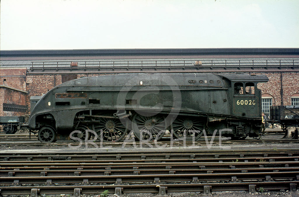 60026 'Miles Beevor' at Crewe Works February 1967 some parts and wheels were used for 60007 'Sir Nigel Gresley' John Feild/SRL No 460 