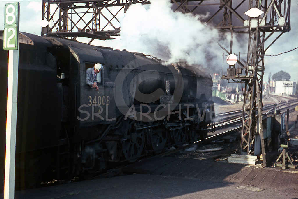 34008 'Padstow' waits for the off at Basingstoke no date Brian Noakes/SRL No 395 