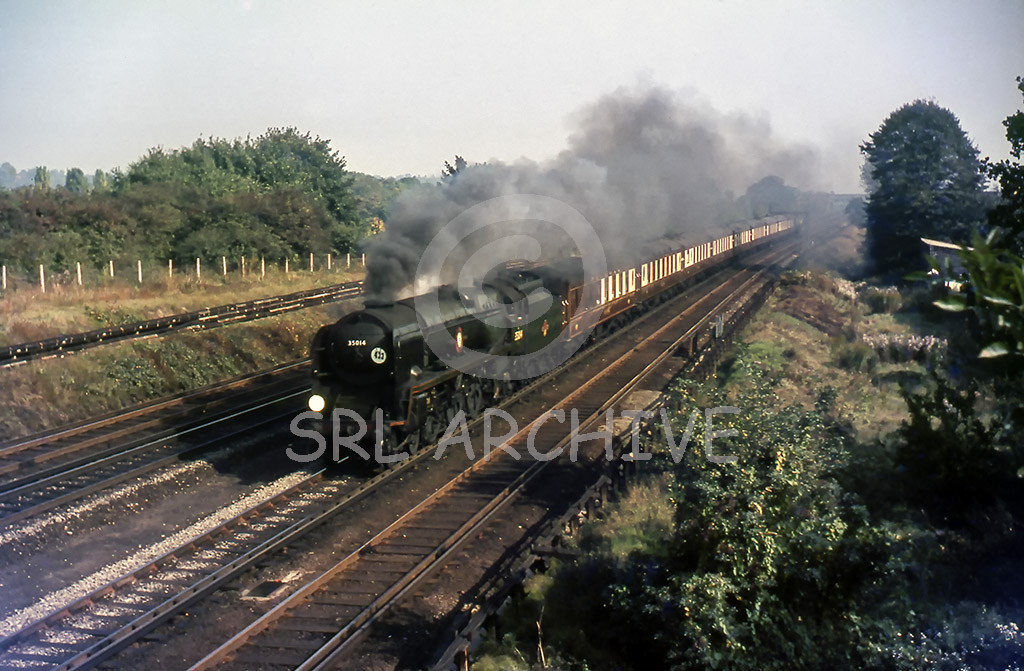 35014 'Nederland Line' working the Bournemouth Belle maybe at Winchfield no date Andrew Hicks/SRL No 1070  