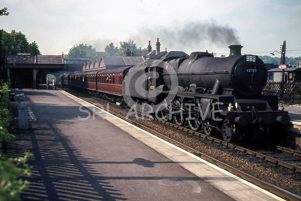 45709 Implacable on the London Transport Metropolitan Centenary rail tour 26th May 1963 seen here at Great Missenden station  