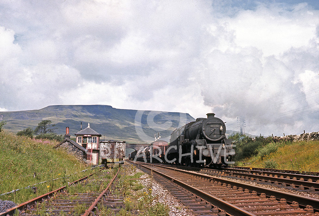 45241 passing Ais Gill signal box with the wonderful Wild Boar fell as a superb backdrop 3rd August 1967 SRL No 938 