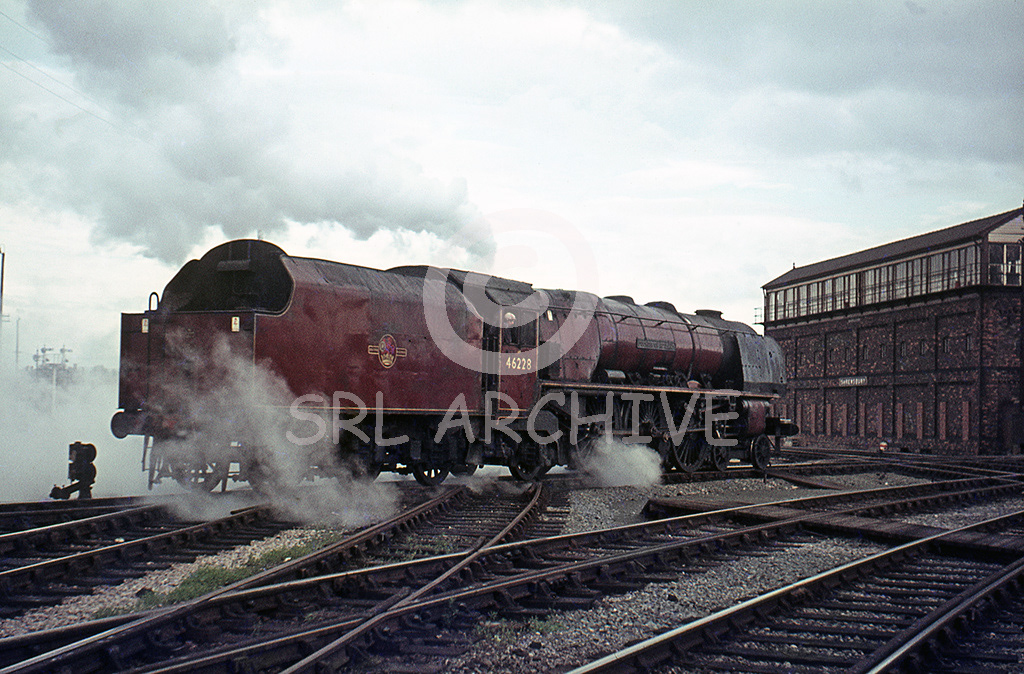 46228 Duchess of Rutland at Shrewsbury near the wonderful former LNWR 1903 signal box