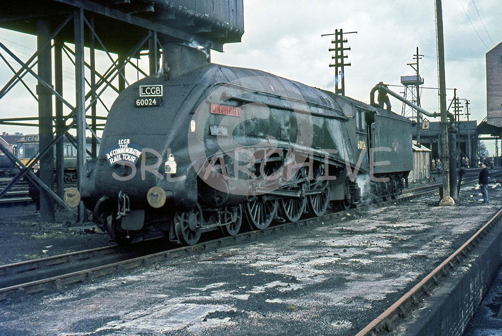 60024 'Kingfisher' at Exmouth Junction with the LCGB A4 Commemorative rail tour 27th March 1966 SRL No 243 