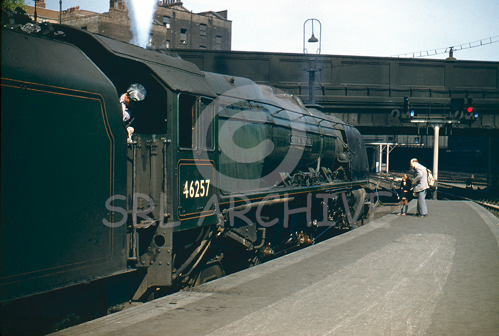 46257 City of Stafford at London Euston station waiting to depart for the north in May 1956 John Harrison SRL No 341