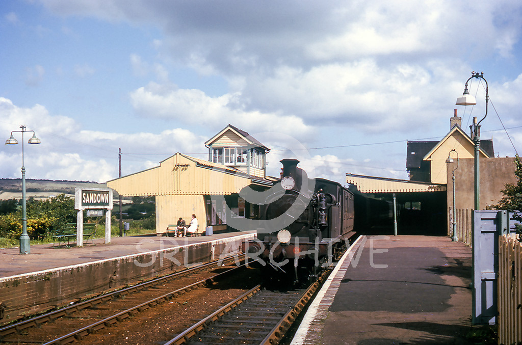 Adams 02 class No 35 'Freshwater' at Sandown station July 1963 SRL No 1068 