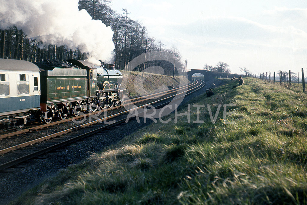 4079 'Pendennis Castle' south of Chester on the Ian Allen Birkenhead rail tour 4th March 1967 SRL No 542 