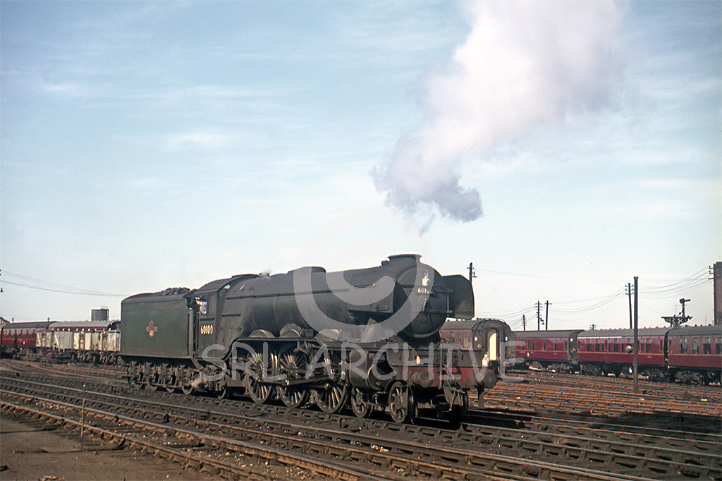 60100 'Spearmint' backs down light engine at Heaton MPD 28th June 1963 Geoff.F.Todd/SRL No 791 