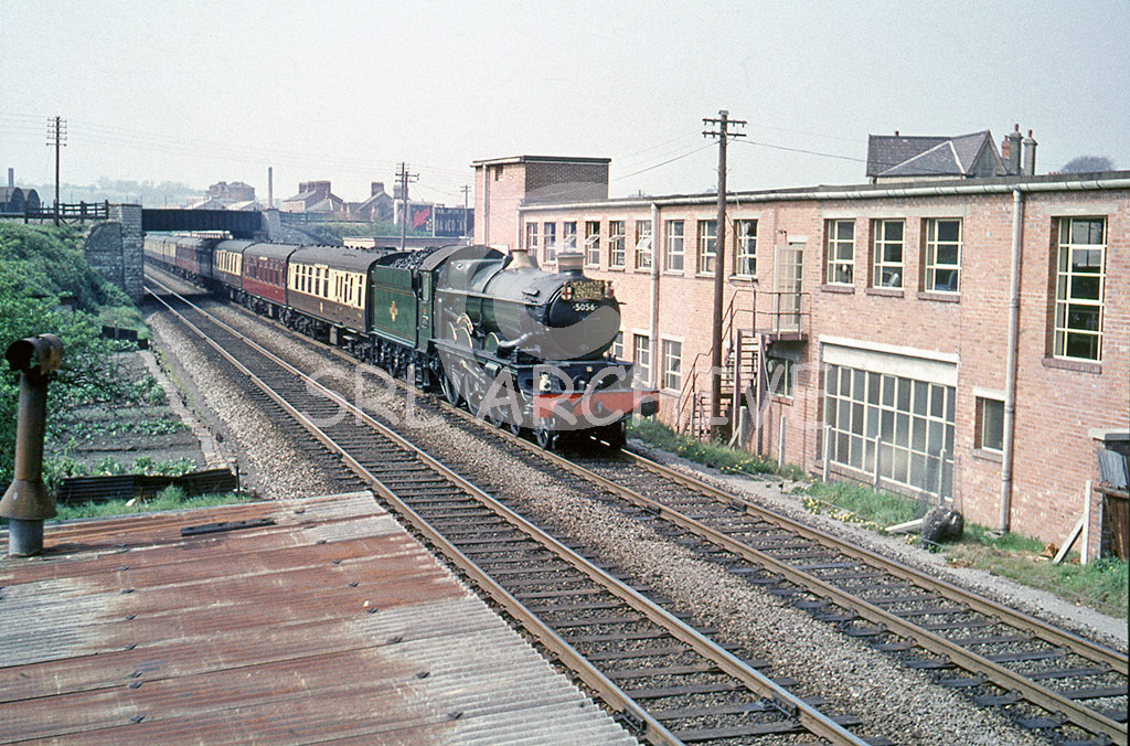 5056 'Earl of Powis' passing Ely Paper Mills with the Capitals United 11.10 Milford Haven-Paddington 27th April 1962 SRL No 571 