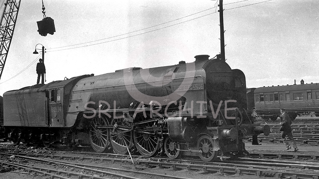 60534 'Irish Elegance' in the yard at Edinburgh Haymarket 1950 SRL No 550 