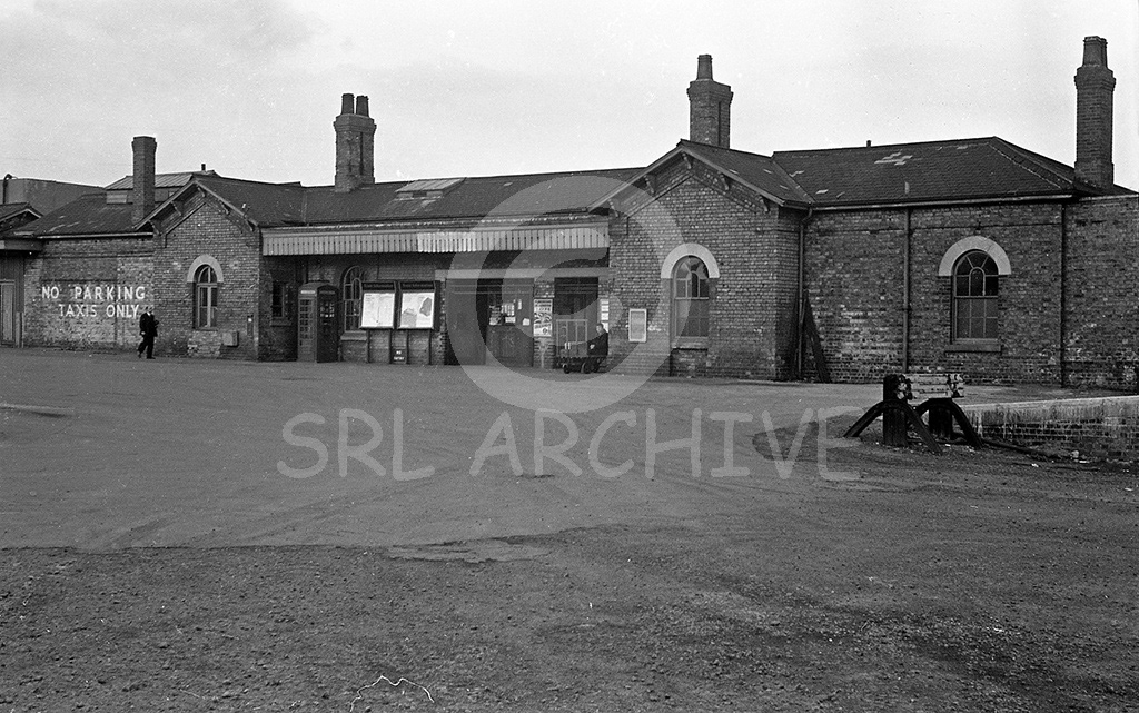 Newark Northgate railway station front entrance on the ECML 1970's SRL No 704 