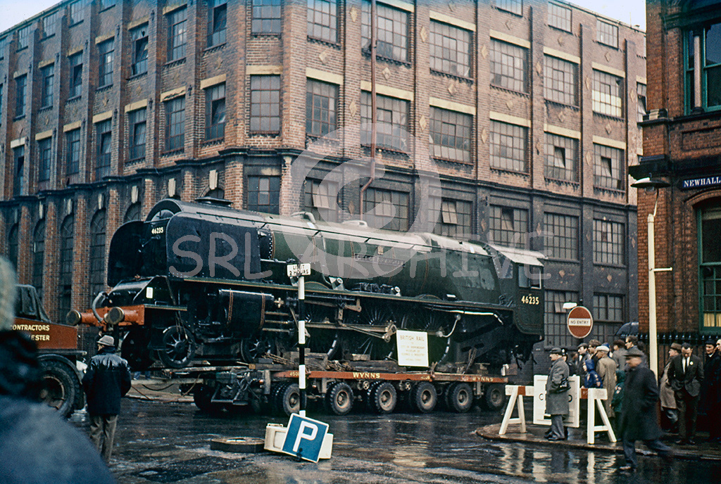 46235 City of Birmingham on the move through the streets of Birmingham to the new Science Museum in 1967 SRL No 368 