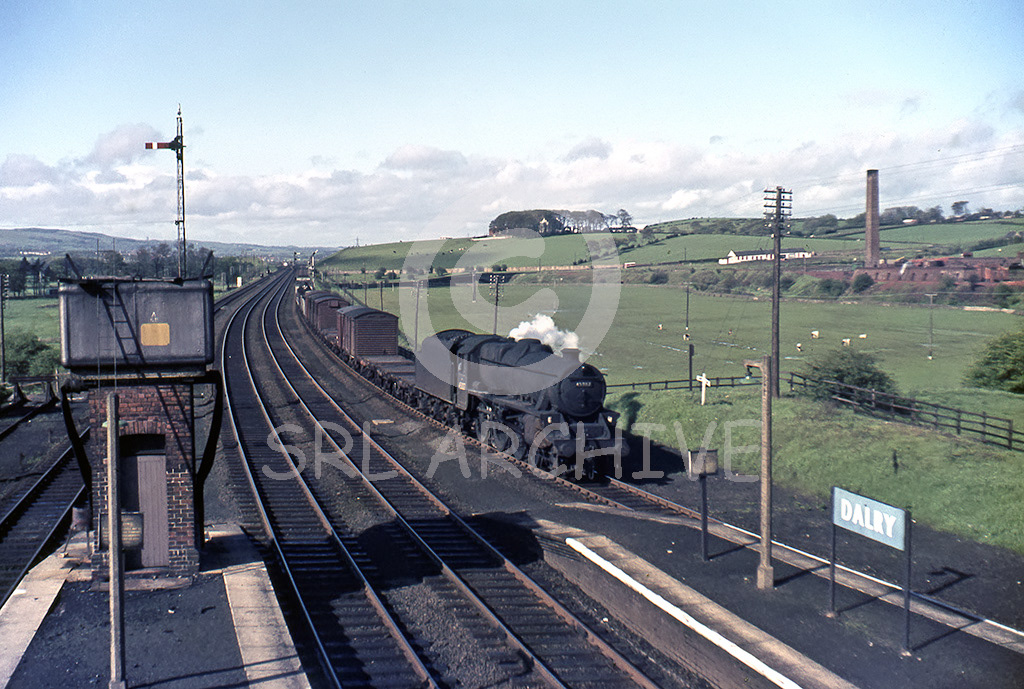 45087 at Dalry station around 1961 taking the line to Kilmarnock and Dumfries SRL No 595