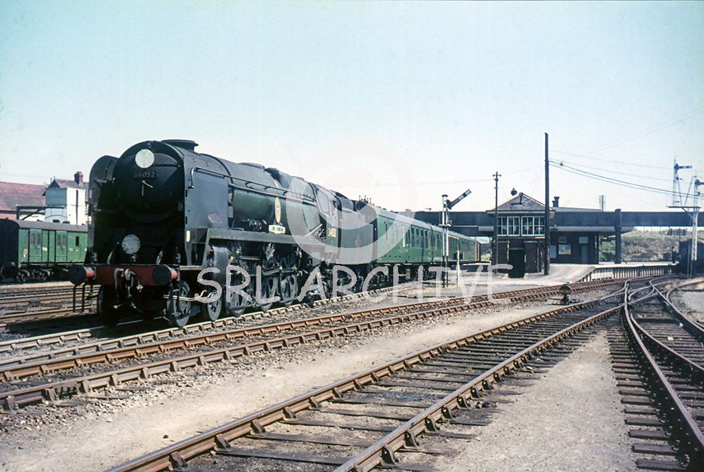 34052 'Lord Dowding' departs Seaton Junction station three miles west of Axminster 3rd August 1964 SRL No 1097 