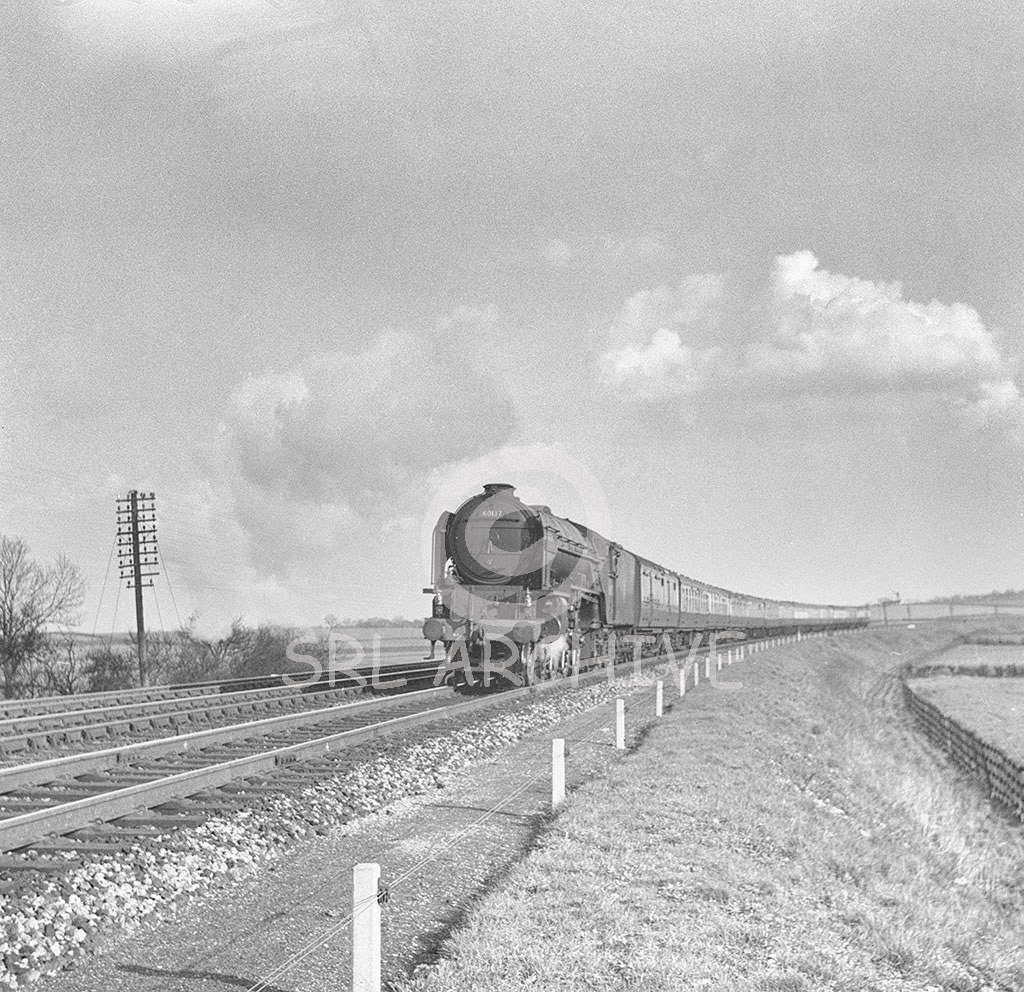 60137 'Redgauntlet'  on a down express Gamston Bank near Retford mid 1950's SRL No 1049 