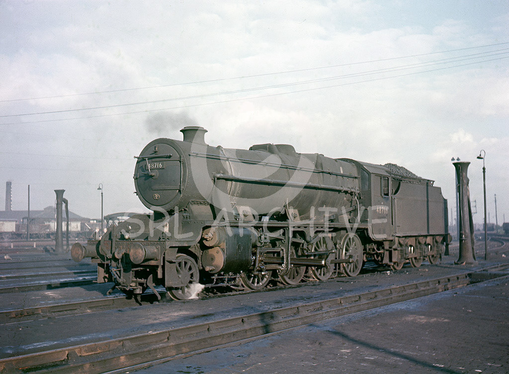 48716 seen here with the Fowler tender on shed at Agecroft 4th July 1961 SRL No 508 