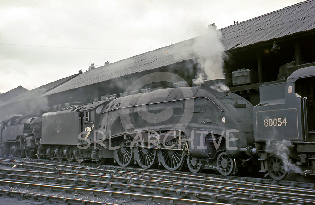 60027 'Merlin' under the coaling stage at Edinburgh St Margarets 27th March 1965 Brian Noakes/SRL No 103 