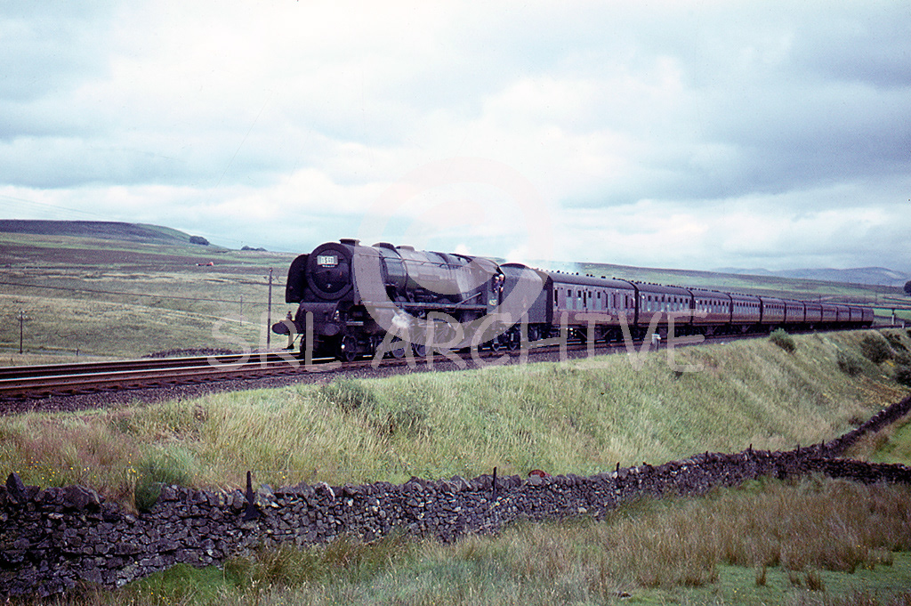 46257 City of Salford passing Shap Wells on the 09.56 London Euston-Glasgow relief express 1st August 1964 Alan Chandler MBE SRL No 242