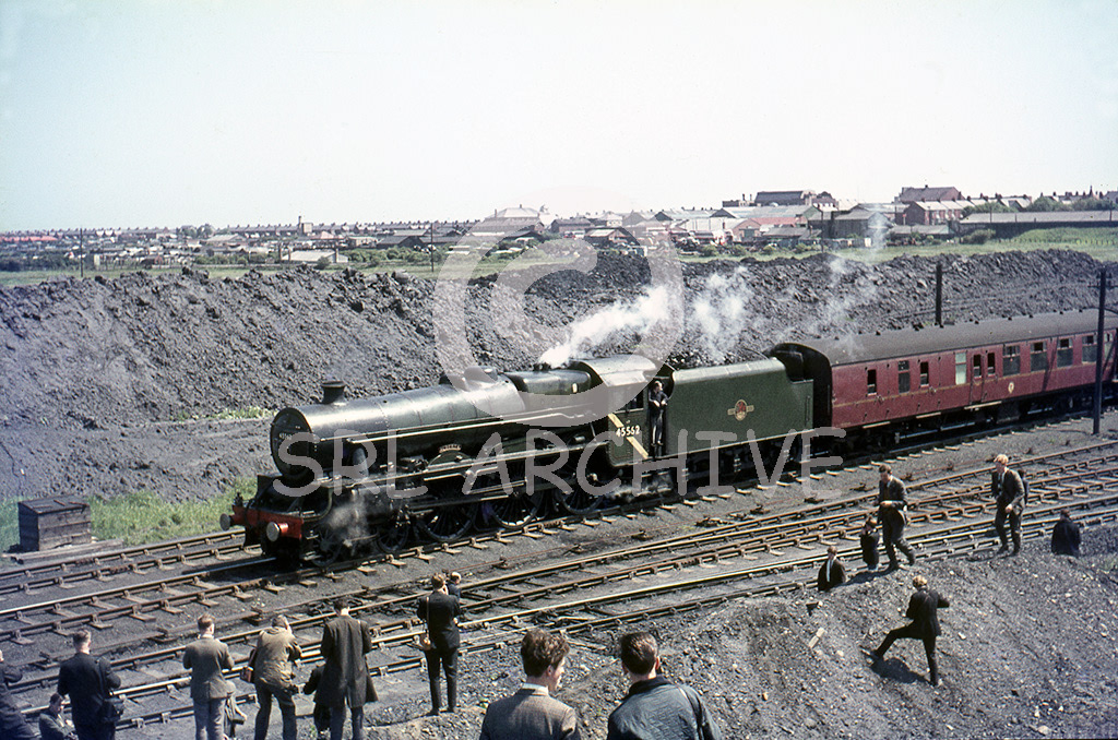 45562 Alberta SLS/MLS Ashington rail tour seen here at Ashington 10th June 1967 SRL No 632