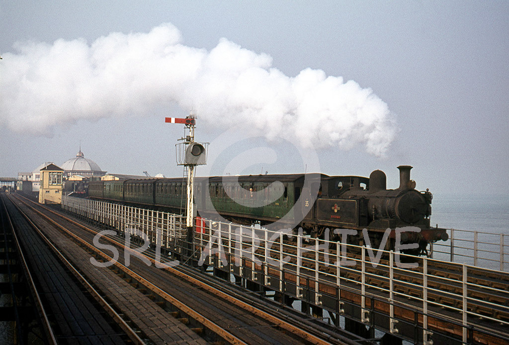 Adams 02 class No 35 'Freshwater' departing Ryde Pier Head with the 3.25 service to Ventnor 4th October 1964 Alan Chandler MBE/SRL No 520 