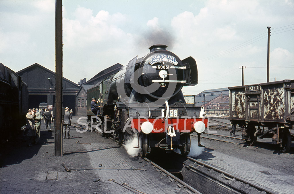 60051 'Blink Bonny' on shed at Derby being serviced after arriving with the Halifax Railfans & Pennine Railway Society The South Yorkshireman No 2 rail tour 18th April 1964 SRL No 1043 
