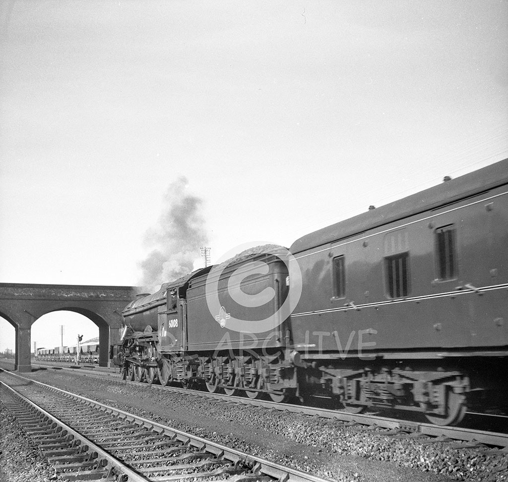 60108 'Gay Crusader' at Wymondley on a northbound express in March 1961 A.E.'Dusty' Durrant/SRL No 700