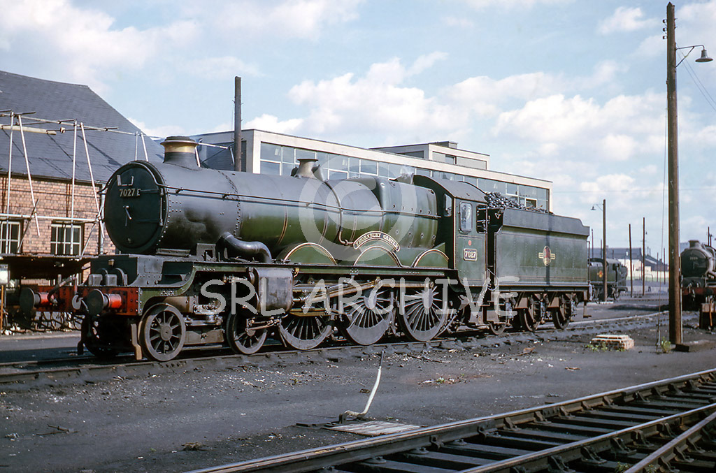 7027 'Thornbury Castle' in the yard at Old Oak Common 31st August 1963 SRL No 1150 