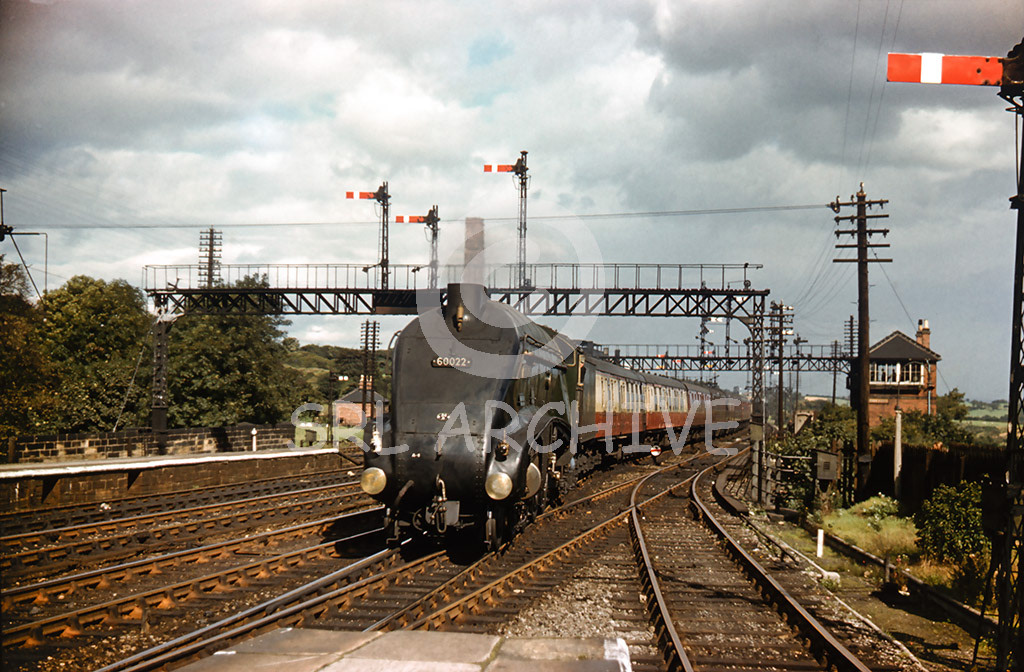 60022 'Mallard' arriving at Durham station on an up express 20th September 1958 Ken.W.Wightman/SRL No 999 