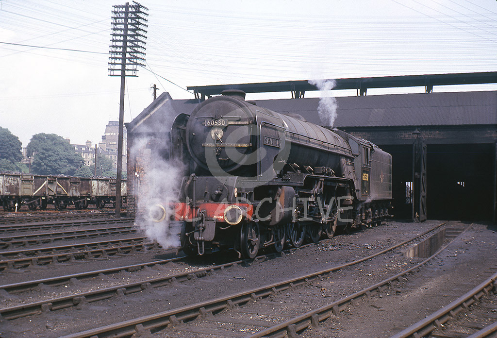 60530 'Sayajirao' outside the shed at 62B Dundee Tay Bridge July 1966 SRL No 940 