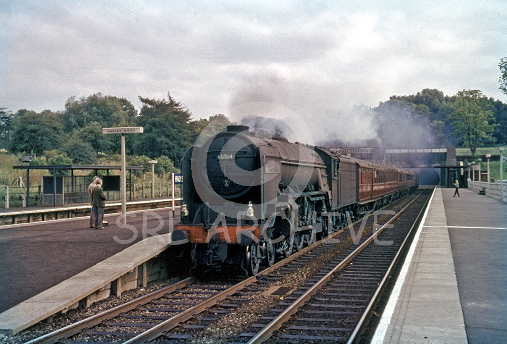 60514 'Chamossaire' going well through Hadley Wood station on the 4.40pm London Kings Cross-Peterborough 22nd July 1961 Alan Chandler MBE/SRL No 313 