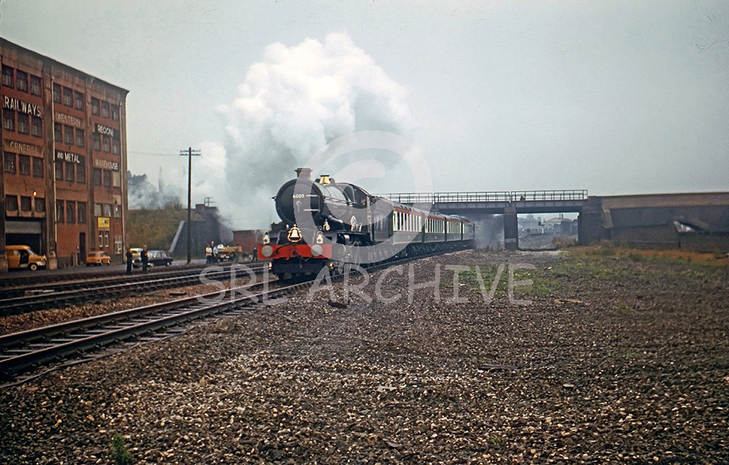 6000 'King George V' at Bordesley Junction with the H.P.Bulmer Ltd Return to Steam Stage 2 Birmingham-Kensington Olympia 4th October 1971 Brian Noakes/SRL No 648 