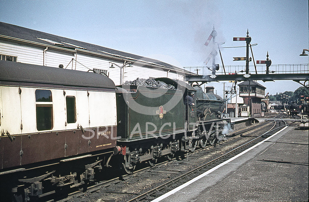 5003 'Lulworth Castle' pulling away from Exeter St Davids station with a northbound express a beautiful day in the south 21st June 1961 SRL No 876 