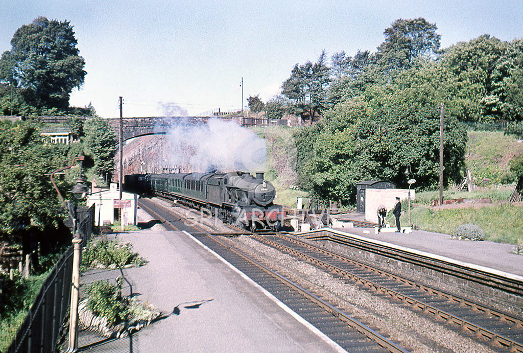 6841 'Marlas Grange' going well through St Anns Park station with a Bristol Temple Meads-Portsmouth stopper in June 1961. SRL No 796 